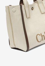 Chloé Carry Raffia-Effect Logo Tote Bag Beige CH25US910P1924P_81945