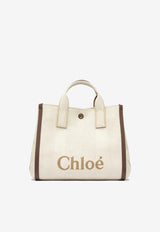 Chloé Carry Raffia-Effect Logo Tote Bag Beige CH25US910P1924P_81945