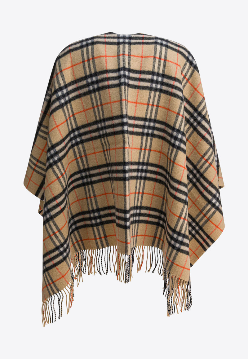 Burberry Vintage Check Fringed Cape Beige 8102992_81976