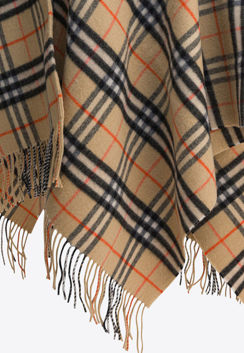 Burberry Vintage Check Fringed Cape Beige 8102992_81976