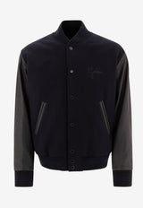 Golden Goose DB Wool and Leather Bomber Jacket Blue GMP00834P00061750654_81978