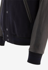 Golden Goose DB Wool and Leather Bomber Jacket Blue GMP00834P00061750654_81978