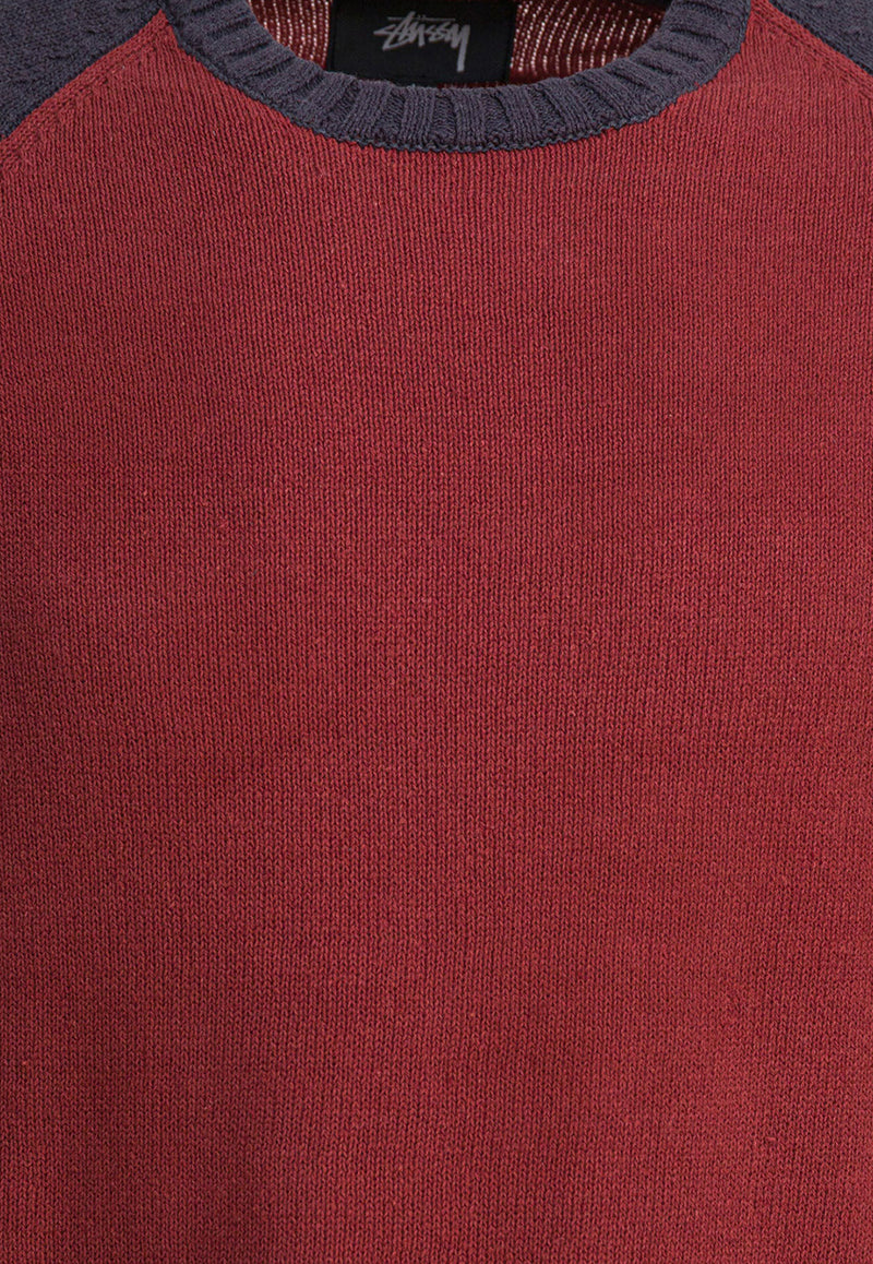 Stüssy Colorblocked Raglan Sweater  Red 1172640629 BRICK_82075