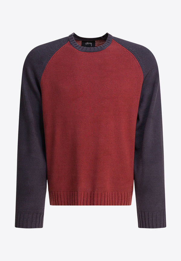 Stüssy Colorblocked Raglan Sweater  Red 1172640629 BRICK_82075
