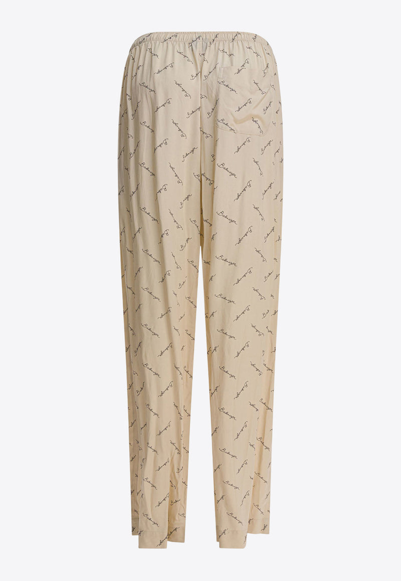 Balenciaga All-Over Logo Print Pants Beige 814016TRLB19711_82088