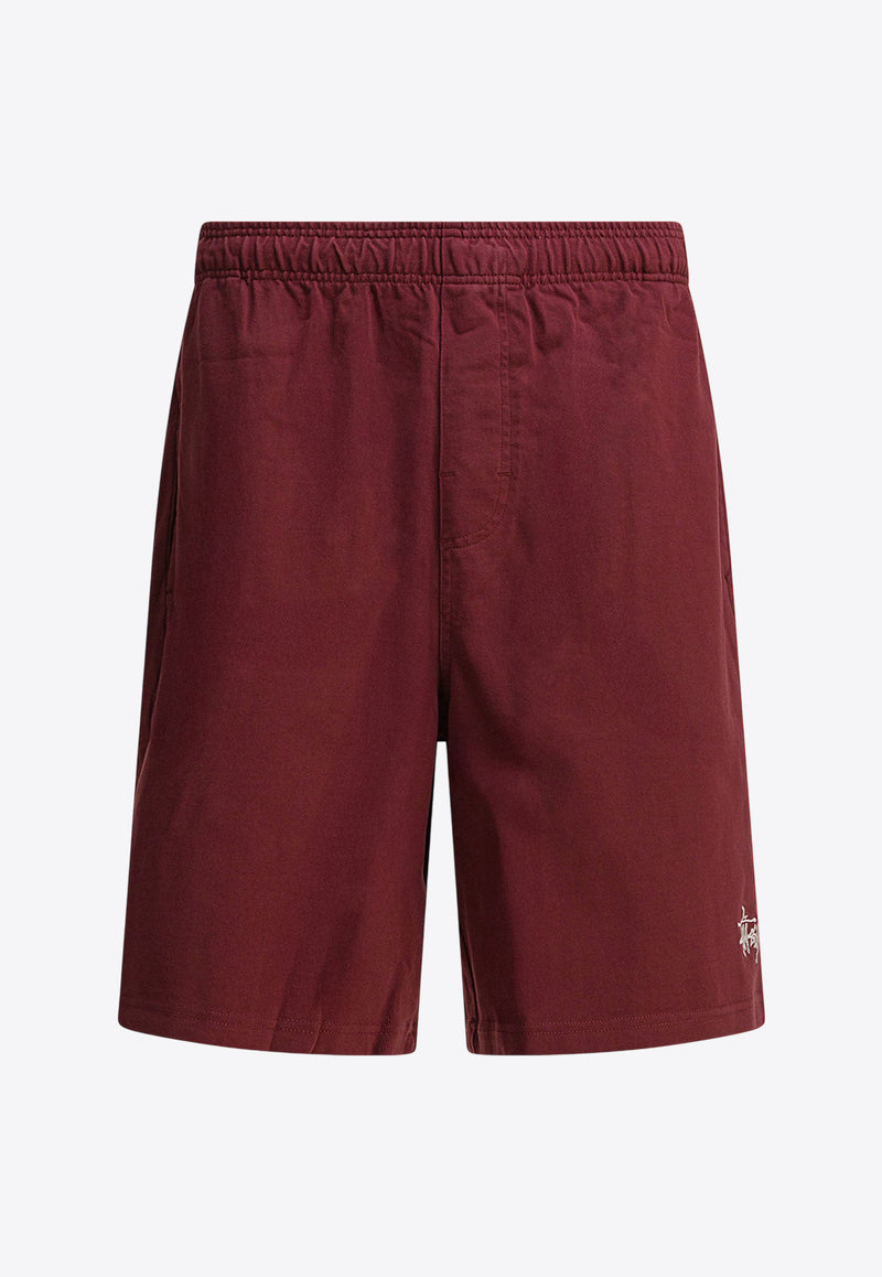 Stüssy Logo Print Track Shorts  Bordeaux 1123340606 WINE_82317