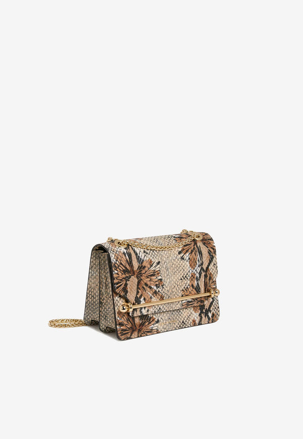 Strathberry Mini East/West Snake Print Leather Crossbody Bag Beige 20251-577-550-465_ANIMAL PRI