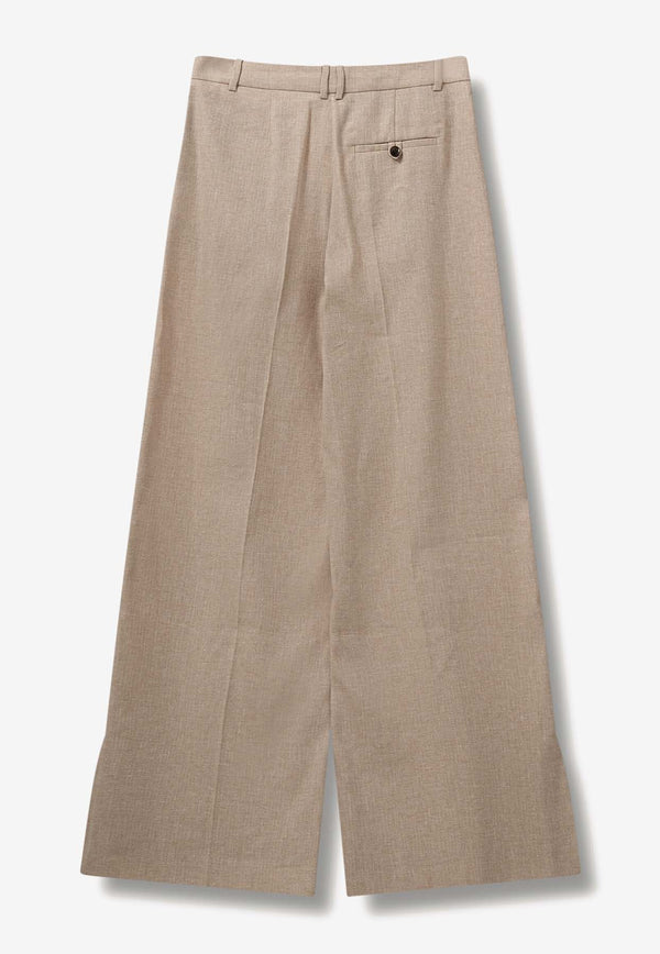 The Garment Lino Wide-Leg Pleated Pants Beige 20275BEIGE