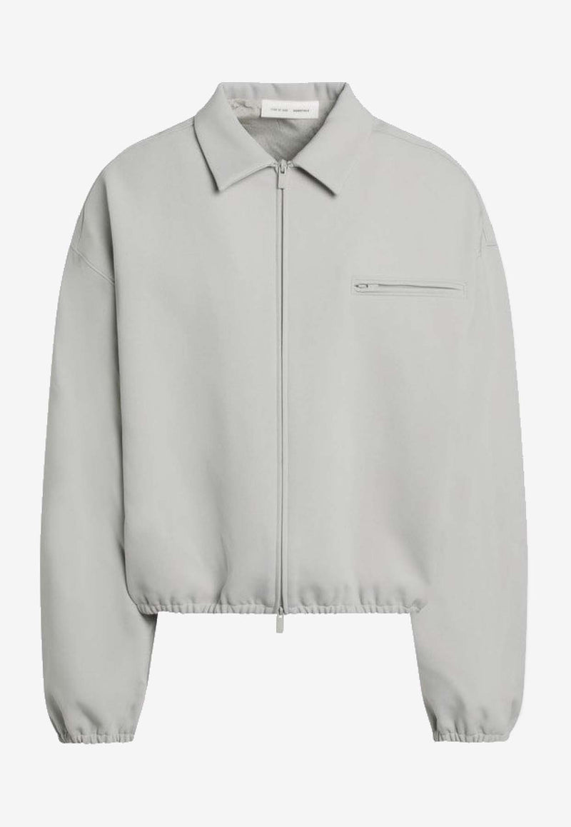 Fear Of God Essentials Logo Patch Zip-Up Jacket Gray 202SP258066F/R_FEARE-AS