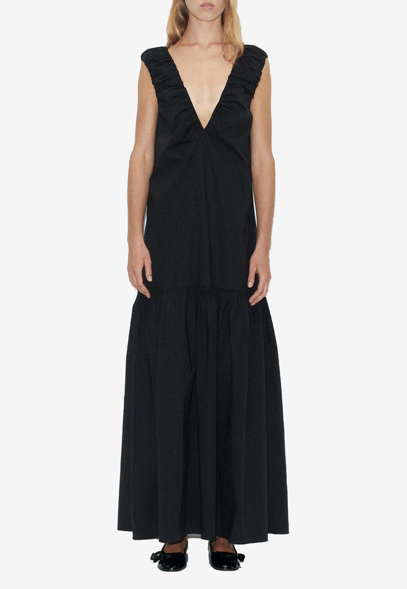 The Garment Cyprus Deep V-neck Maxi Dress Black 20305BLACK