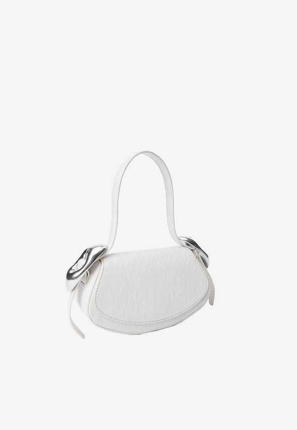 Alexander Wang Small Orb Crackled Leather Shoulder Bag White 20324K50LWHITE