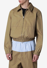 Dries Van Noten Zip-Up Bomber Jacket Beige 205083103/S_DRVNO-102