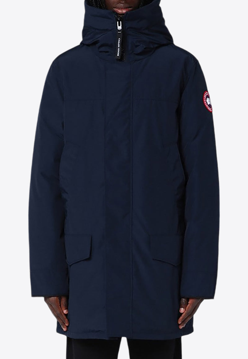 Canada Goose Langford Logo Patch Hooded Parka Blue 2052MNY/P_CANAD-63