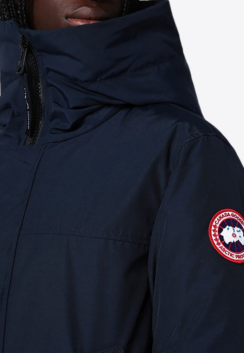 Canada Goose Langford Logo Patch Hooded Parka Blue 2052MNY/P_CANAD-63