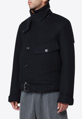 Dries Van Noten Short Wool Coat Midnight Blue 205682215/R_DRVNO-511