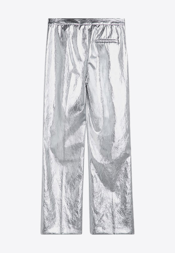 The Garment Andy Metallic Wide-Leg Pants Silver 20841PL/P_THEGA-801