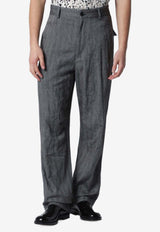 Dries Van Noten Herringbone Tailored Pants Gray 209173131/S_DRVNO-900