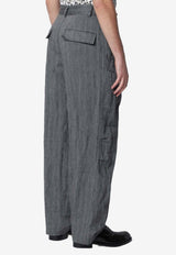 Dries Van Noten Herringbone Tailored Pants Gray 209173131/S_DRVNO-900