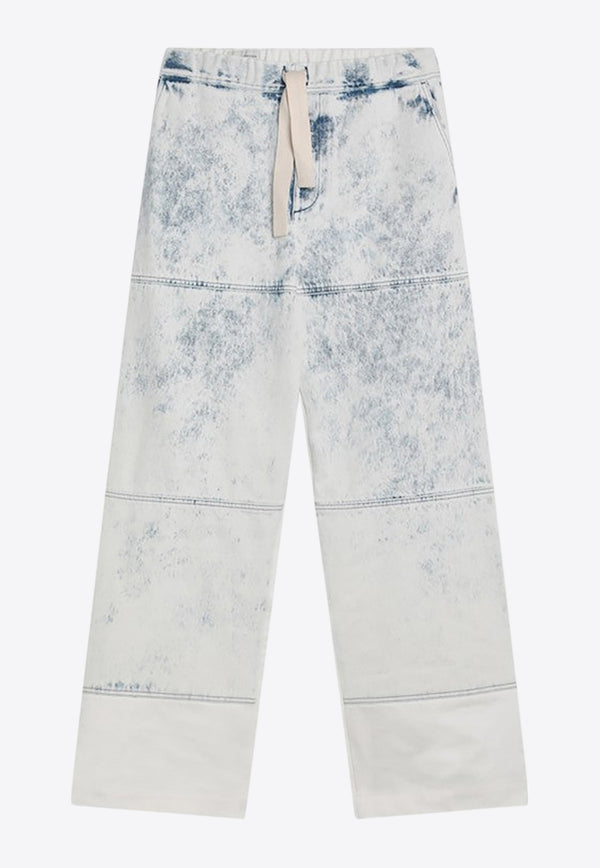 Dries Van Noten Straight-Leg Bleached Drawstring Jeans Blue 209641564/Q_DRVNO-514
