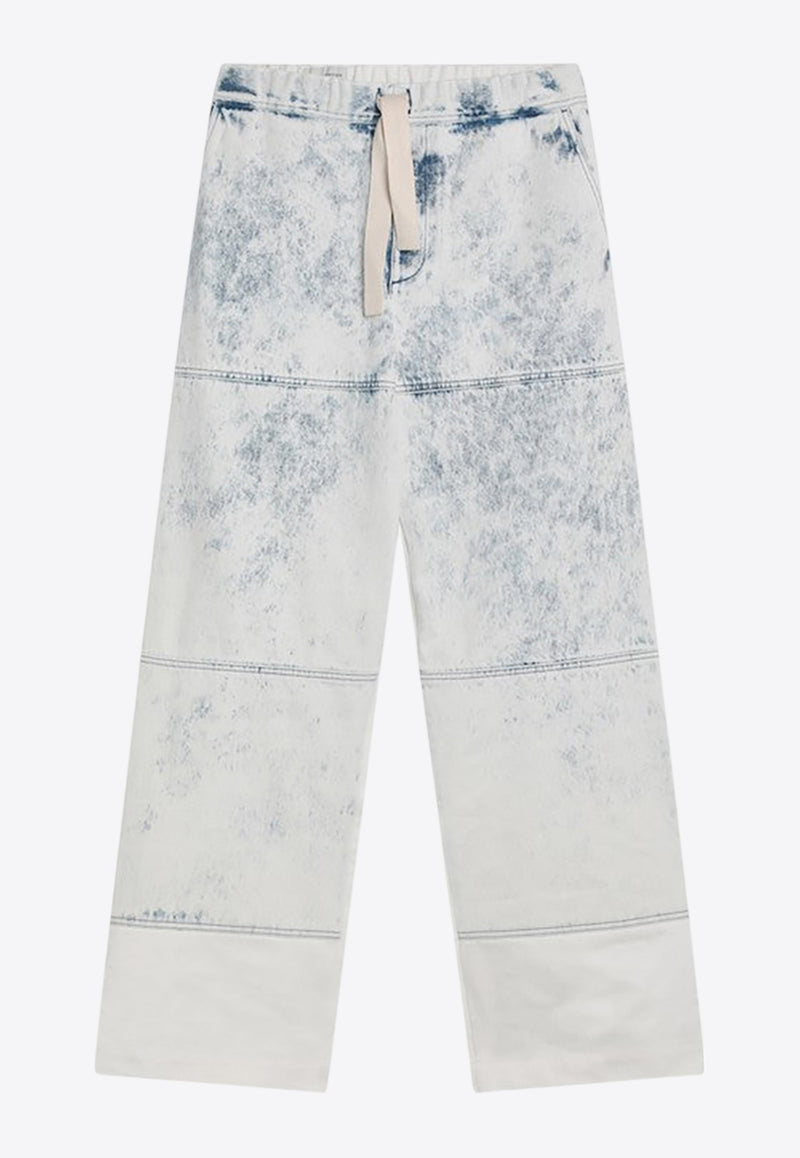Dries Van Noten Straight-Leg Bleached Drawstring Jeans Blue 209641564/Q_DRVNO-514