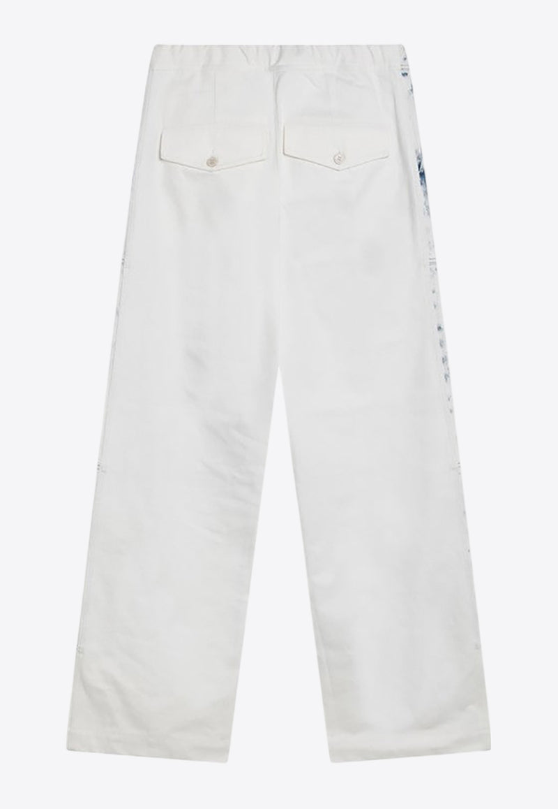 Dries Van Noten Straight-Leg Bleached Drawstring Jeans Blue 209641564/Q_DRVNO-514