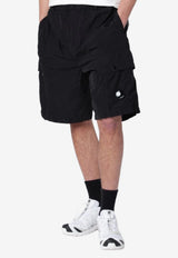 C.P. Company Technical Cargo Shorts with Signature-Lens Black 20CMBE031A005904G/S_CPCOM-999