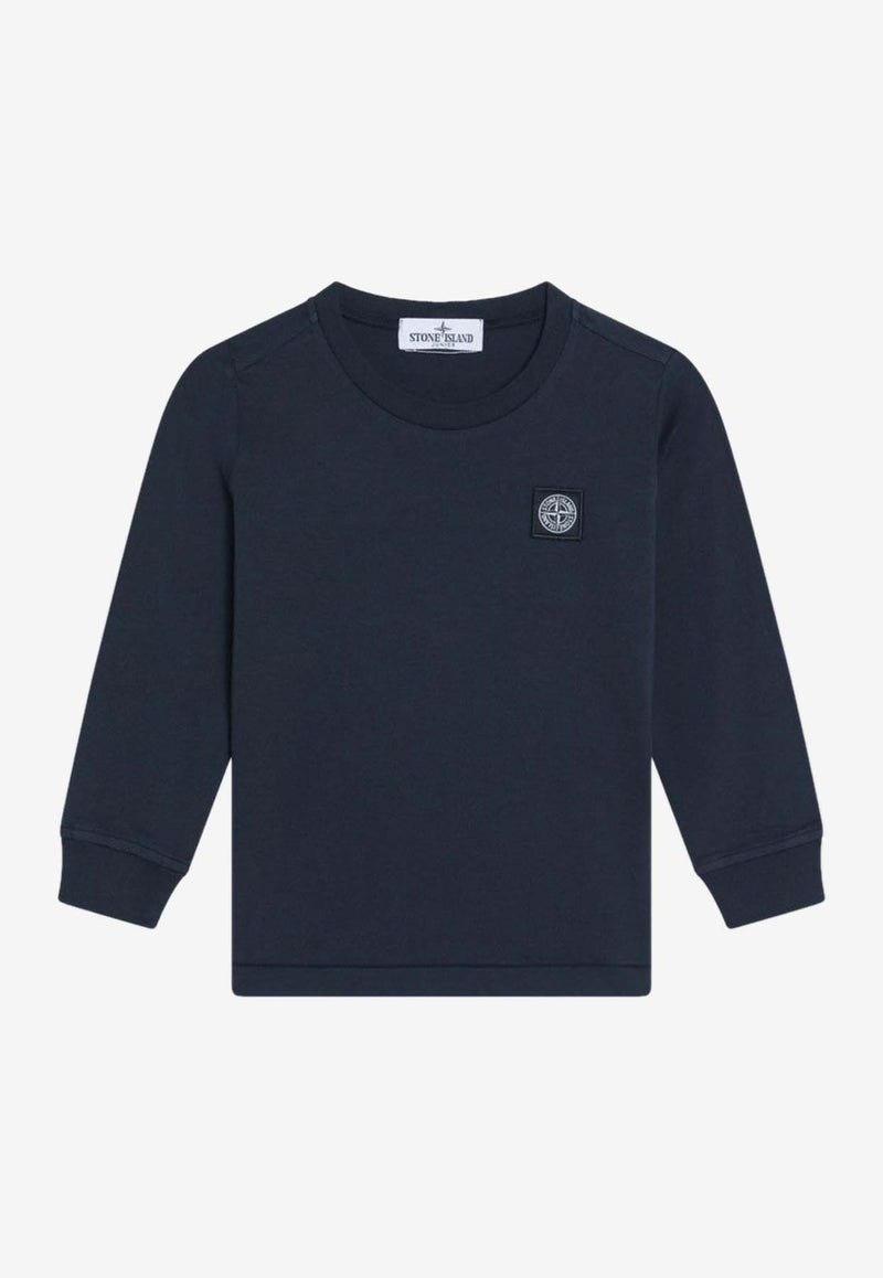 Stone Island Junior Boys Compass Patch Sweatshirt Navy 2100003-BS0047_STONE-V0020