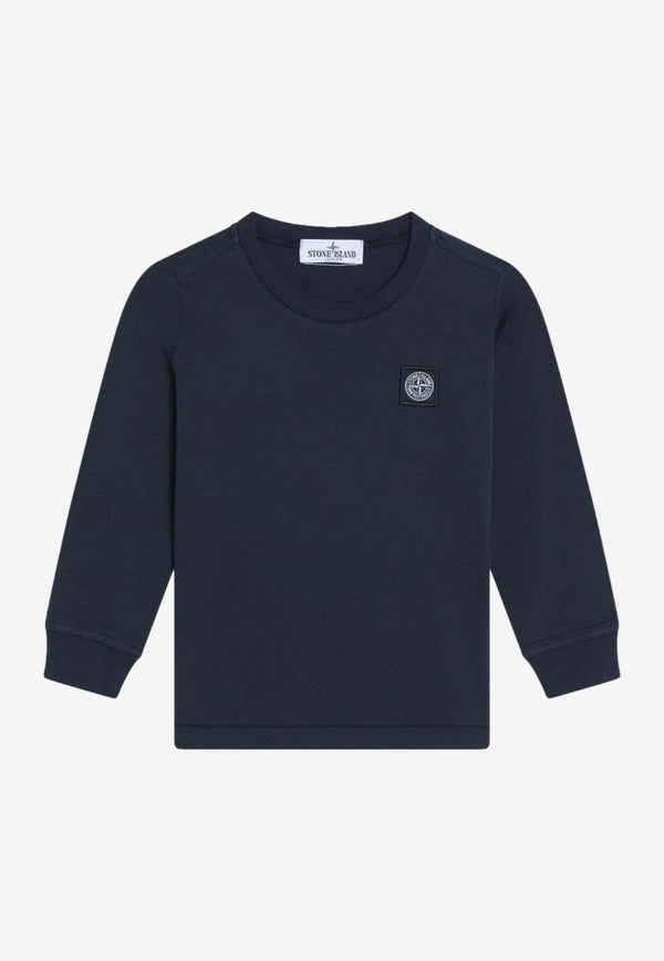 Stone Island Junior Boys Compass Patch Sweatshirt Navy 2100003S0047/R_STONE-V0020