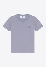 Stone Island Junior Boys Compass Patch Crewneck T-shirt Lilac 2100006S0050/Q_STONE-V0088