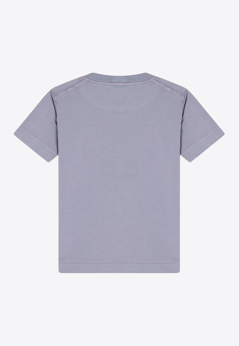 Stone Island Junior Boys Compass Patch Crewneck T-shirt Lilac 2100006S0050/Q_STONE-V0088