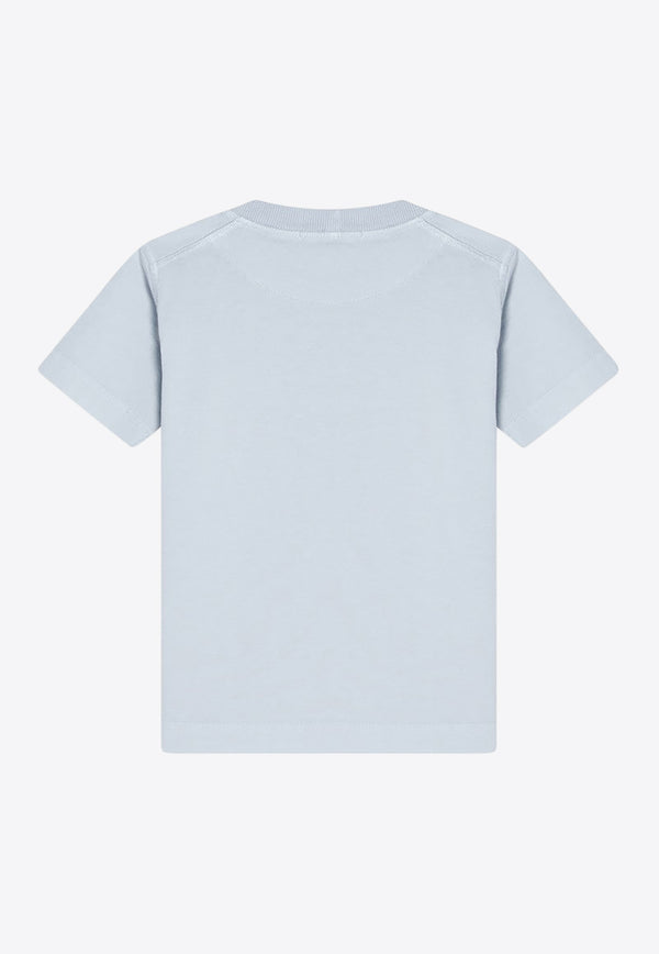 Stone Island Junior Boys Embroidered Logo T-shirt Light Blue 2100007S0050/Q_STONE-V0041
