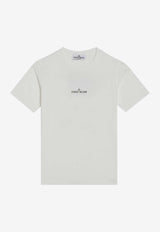 Stone Island Junior Boys Compass Print Crewneck T-shirt White 2100010-CS0261/R_STONE-V0099
