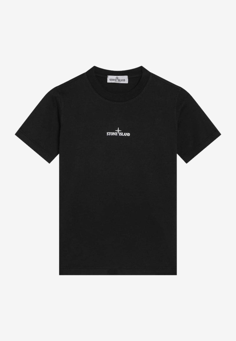 Stone Island Junior Boys Compass Print Crewneck T-shirt Black 2100010S0261/R_STONE-V0029