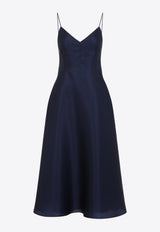 V-neck Triple Organza Midi Dress