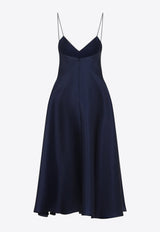 V-neck Triple Organza Midi Dress