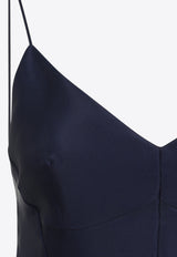 V-neck Triple Organza Midi Dress