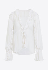 Ruffled Creponne Blouse