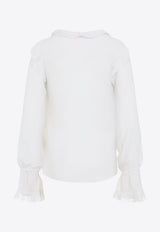 Ruffled Creponne Blouse
