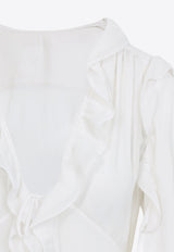 Ruffled Creponne Blouse
