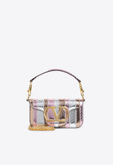 Small Locò Laminated Elaphe Leather Shoulder Bag