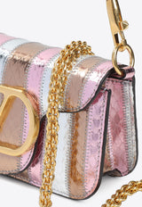 Small Locò Laminated Elaphe Leather Shoulder Bag