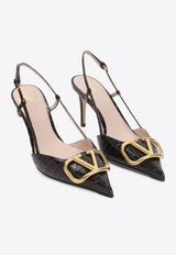 VLogo 80 Slingback Pumps in Croc-Embossed Leather