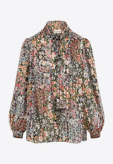 Floral Print Silk Blouse