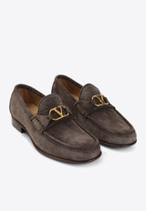 VLogo Suede Leather Loafers