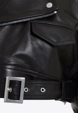 Micro Biker Leather Jacket
