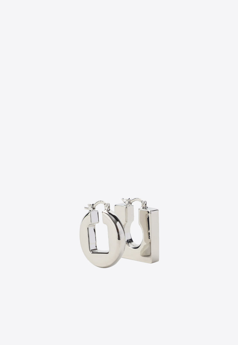 Rond Carré Asymmetrical Earrings