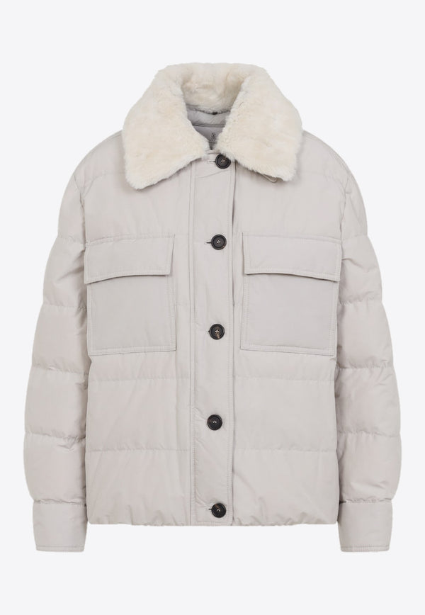 Shearling-Collar Down Jacket