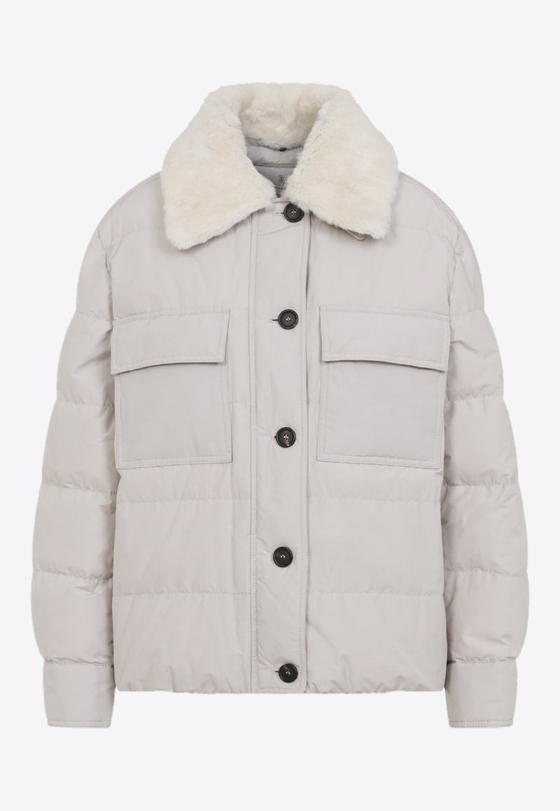 Shearling-Collar Down Jacket