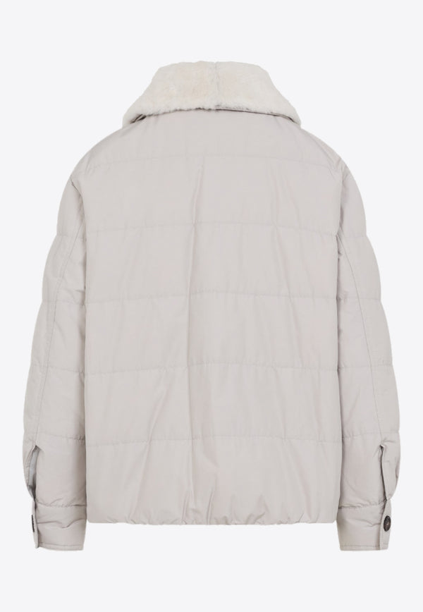 Shearling-Collar Down Jacket