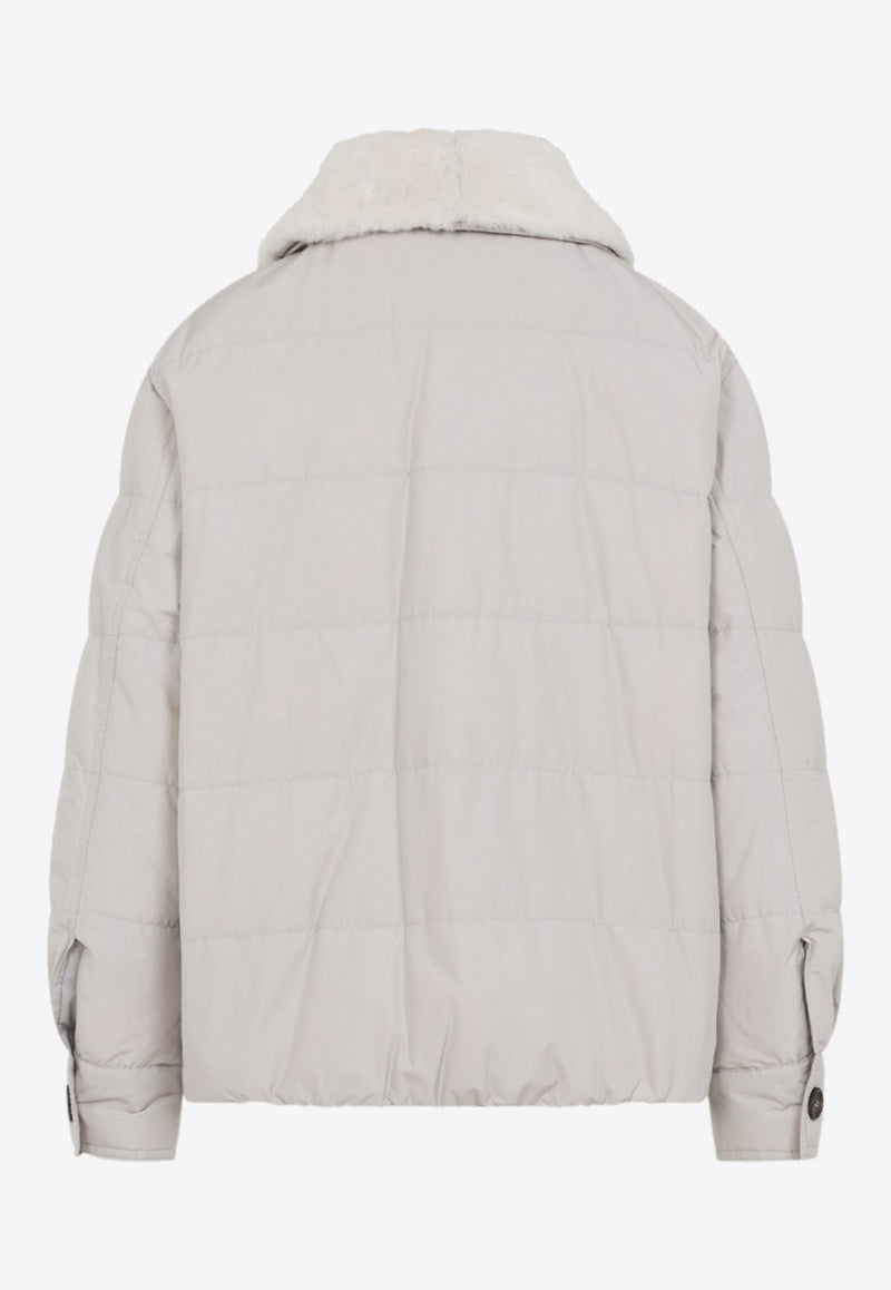 Shearling-Collar Down Jacket